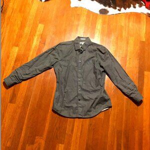 Express Extra Slim Fit Black & White Micro Dot Dress Shirt - M